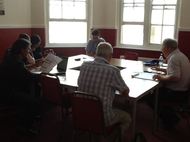 Grecian Voices meeting which informs the way the exhibition and website project develops